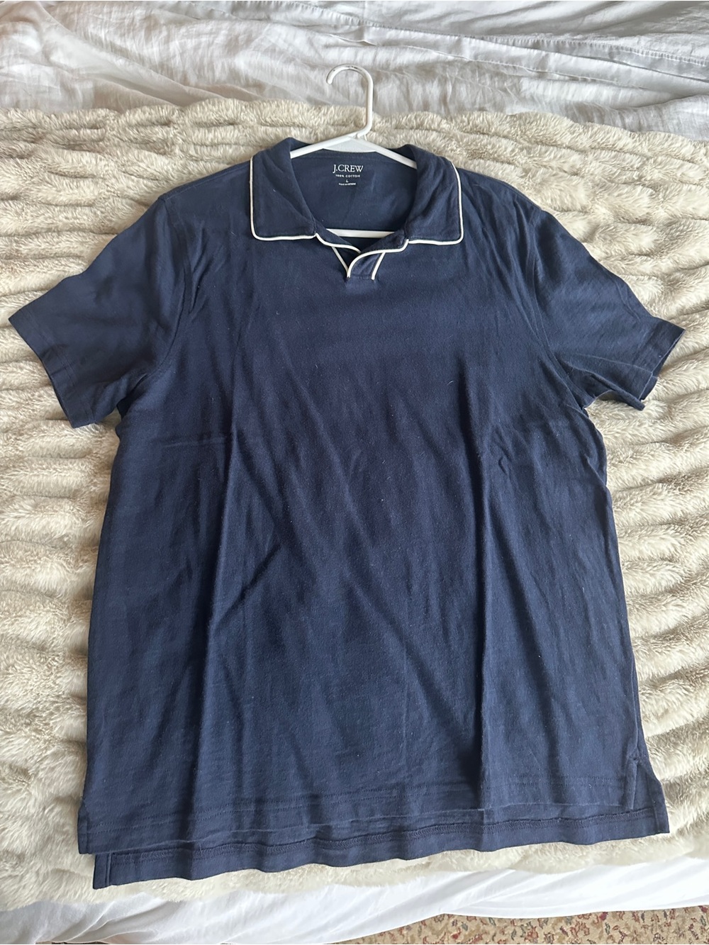 J. Crew Navy Polo with White Trim